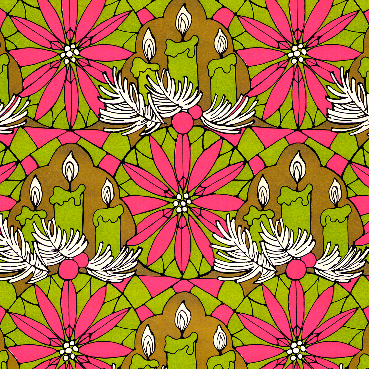 Stained glass poinsettias