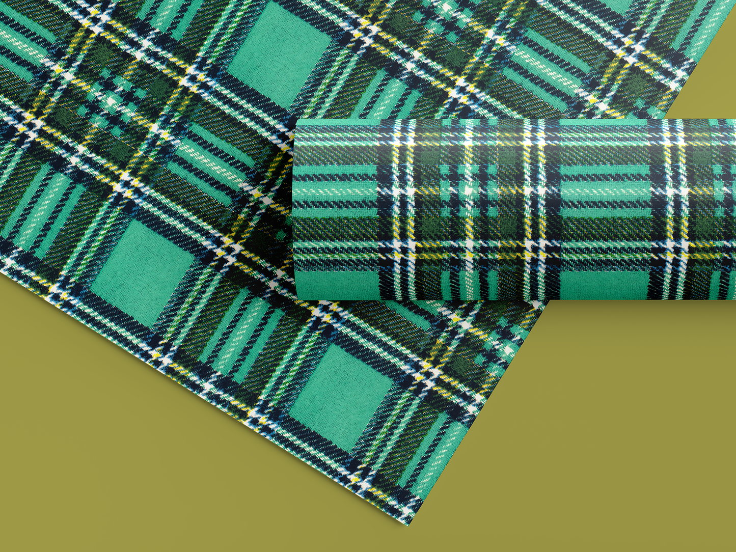 Warm green plaid blanket