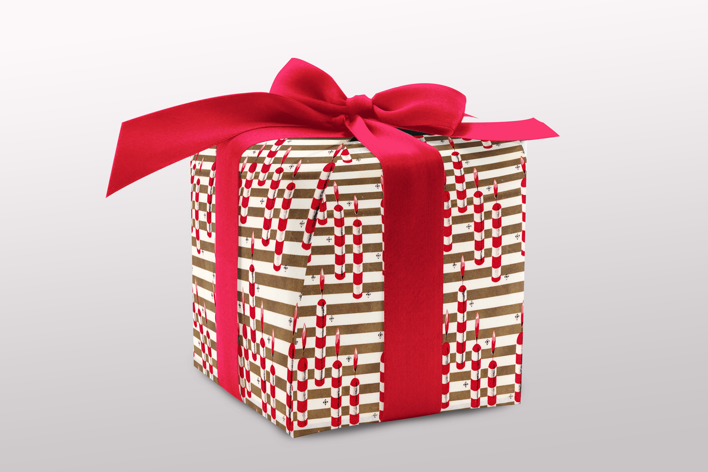 Red and White Striped Floating Candles