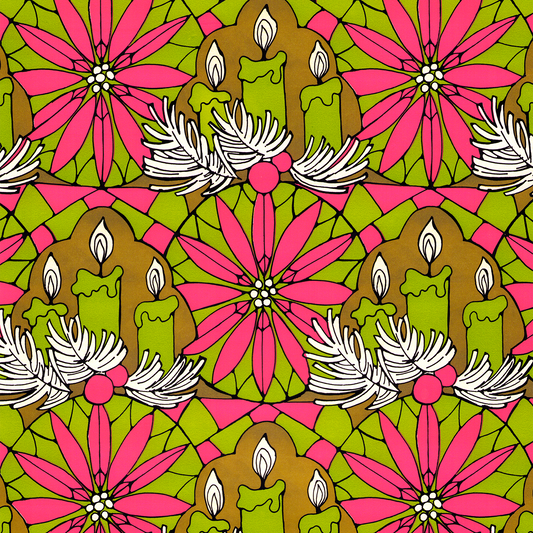 Stained glass poinsettias