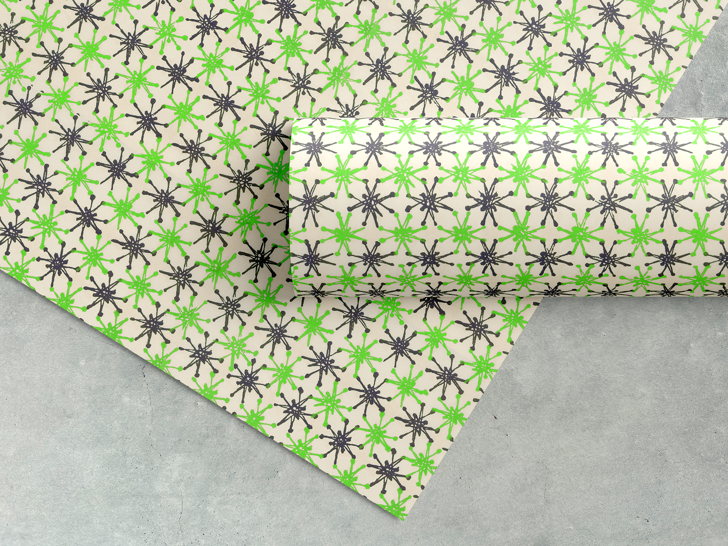 Green and Gray Starbursts