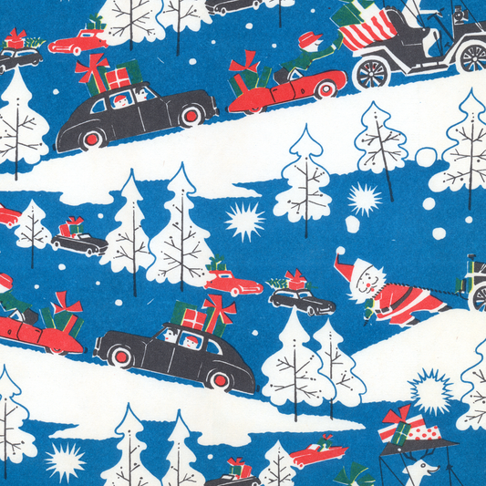 Santa pulling cars