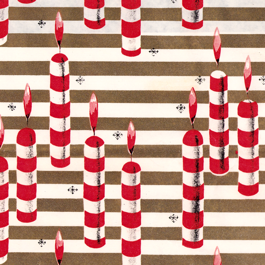 Red and White Striped Floating Candles